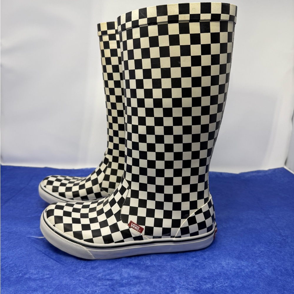 Rare Vans Black and White Checkered Rain Boots